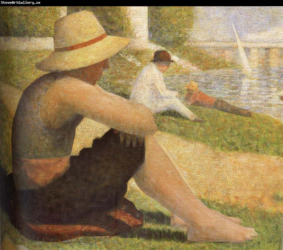 Georges Seurat The Boy Wearing hat on the ground